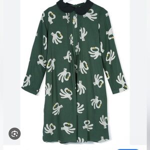 Bobo Choses Princess Hand Trick Green Long Sleeve Dress 4 / 5